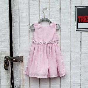 Pink Toddler Dress with Silver Butterfly Motif Overlay - 3T